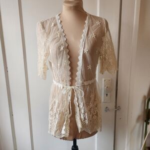 Lace Tie Cardigan Cover Up Shrug EGL Lolita Mori Kei